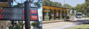 Cartel de parada de colectivo en Buenos Aires