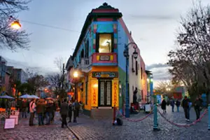 Colorful houses along Caminito in La Boca