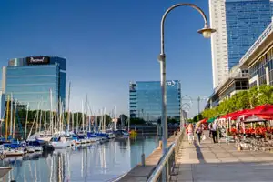Docks of Puerto Madero with restored buildings