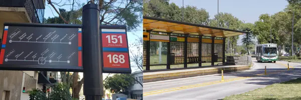 Bus stop sign in Buenos Aires